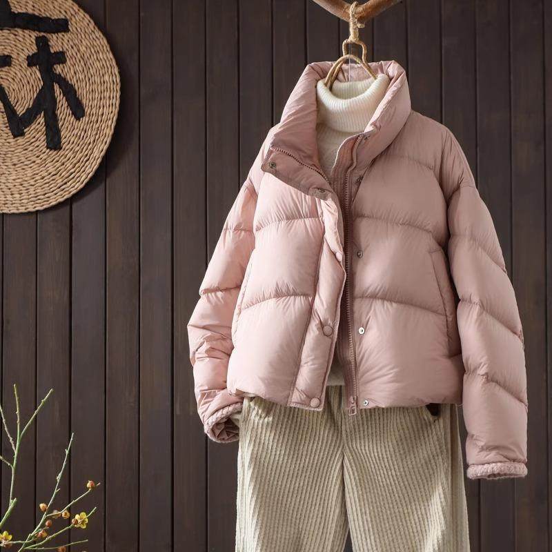 冬季新款宽松立领羽绒服女文艺显瘦长袖加厚90白鸭绒保暖短款外套,女装/女士精品,羽绒服,淘宝优惠券,粉丝福利购,淘宝优惠卷