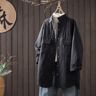 冬季 口撞色设计感轻薄棉衣夹棉外套菱格保暖棉服 宽松连帽棉袄女袖