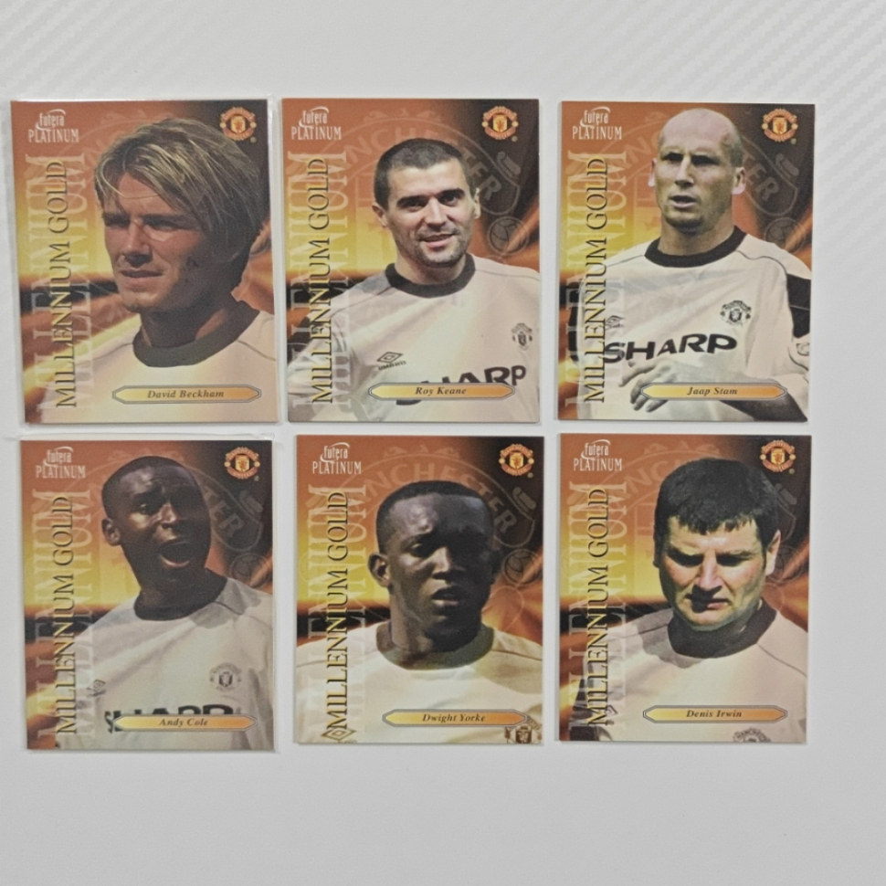 足球球星卡 2000 Futera 曼联Platinum福特拉Gold 金厚卡全套14张