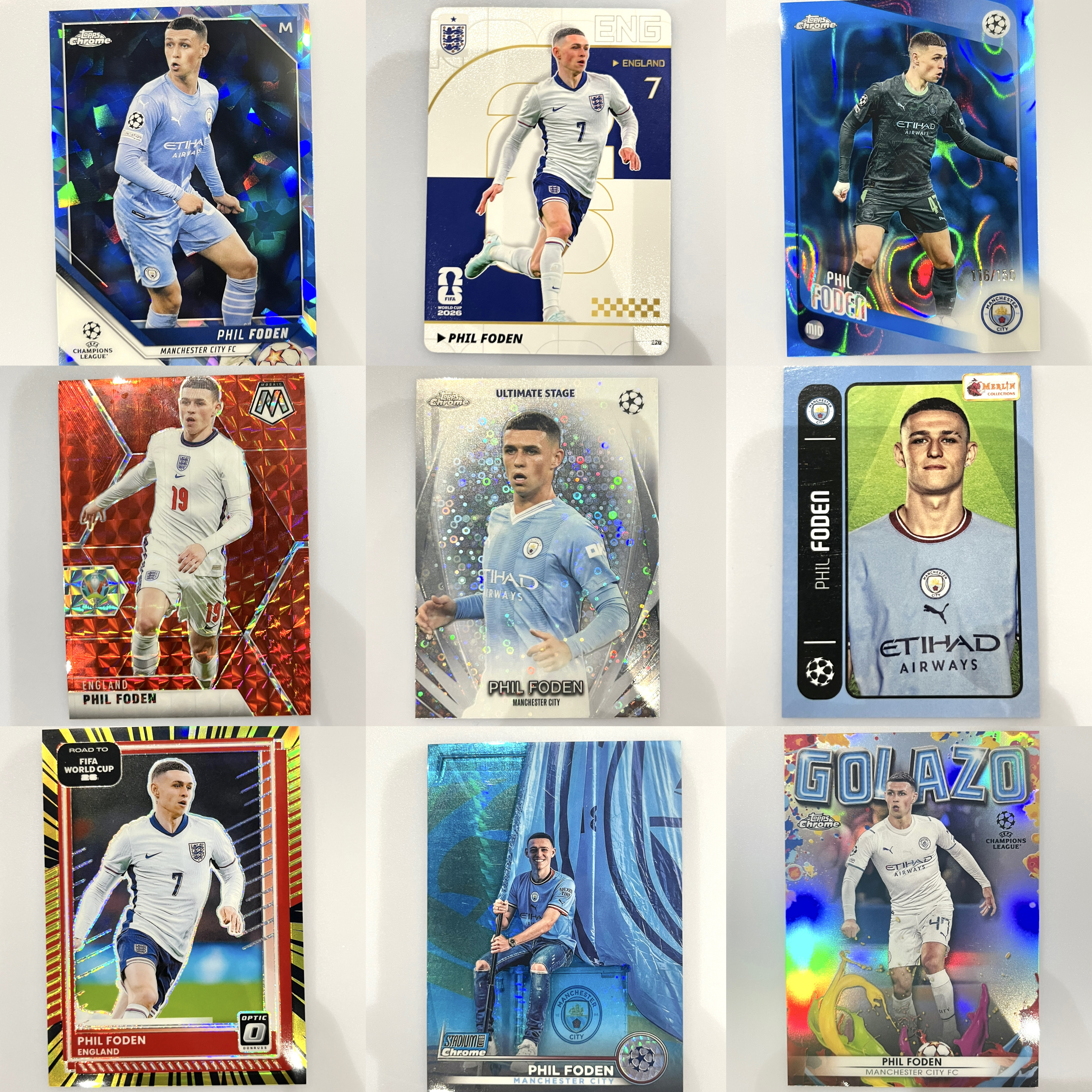 福登球星卡专集(300种) 正版足球球星卡 英格兰队 帕尼尼 topps