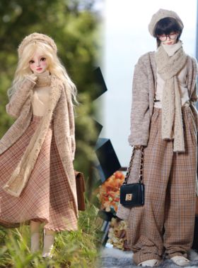 bjd娃衣6分4分3分75叔70叔[奶酪陷阱]秋冬套装阔版外套打底衣裙裤