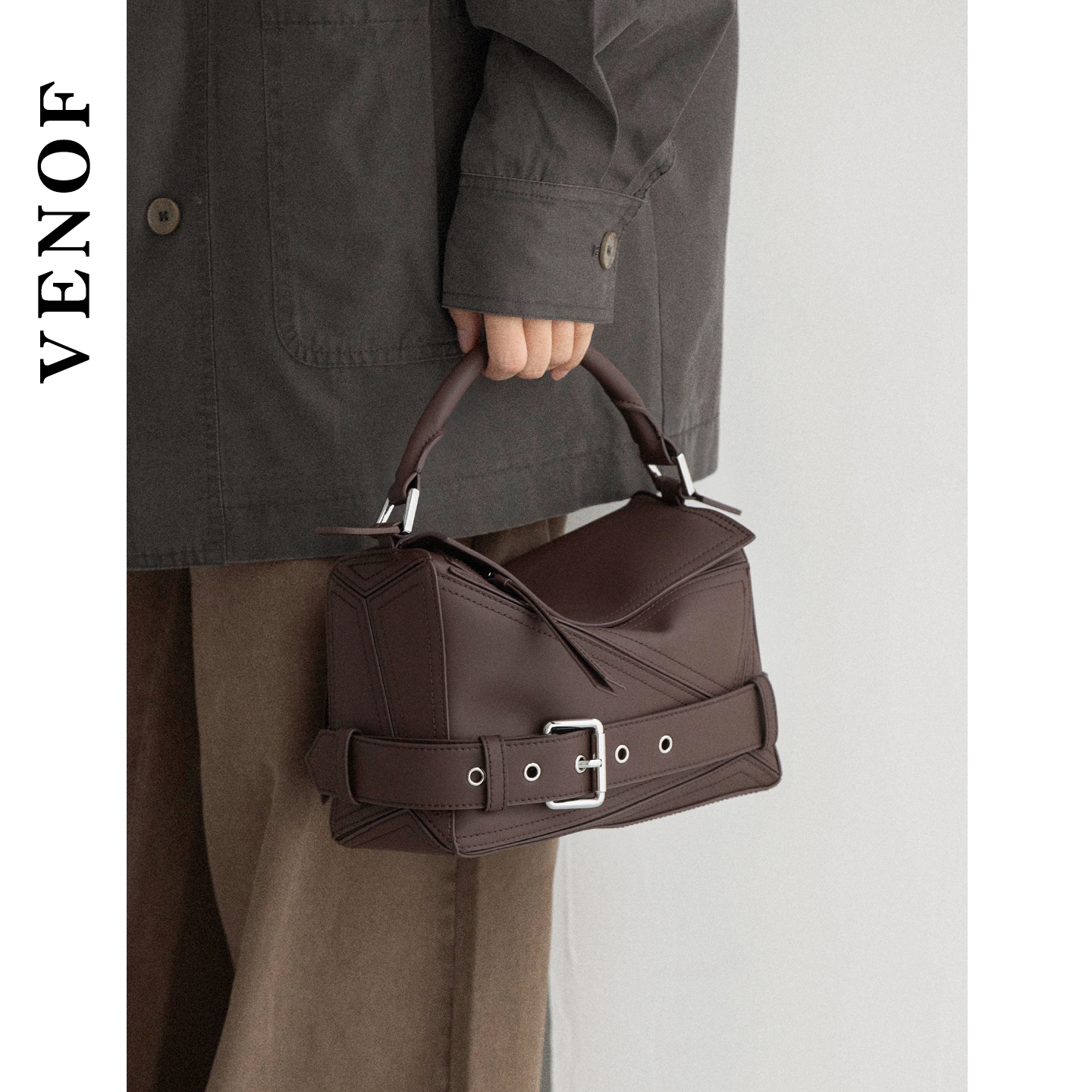 棱驭 维洛芬明星同款几何包手提枕头包新款上新