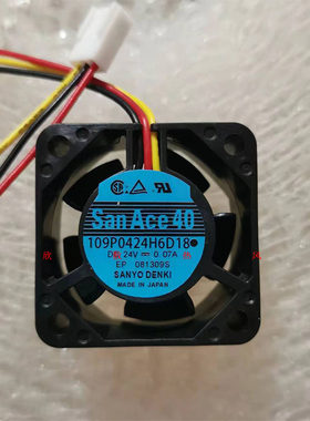 109P0424H6D18 24V 0.07A原装日本三洋 40*40*20MM 发那科风扇