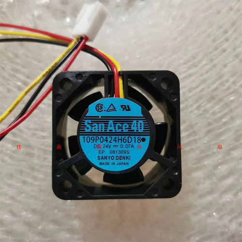 109P0424H6D18 24V 0.07A原装日本三洋 40*40*20MM 发那科风扇