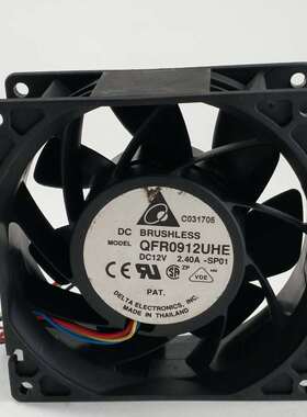 台达 QFR0912UHE 9038 9CM/厘米 12V 2.40A 3线 暴力增压散热风扇