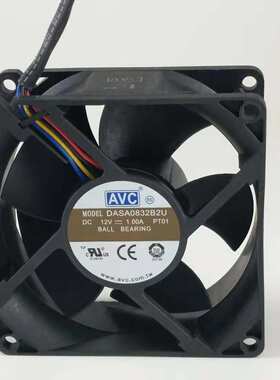 全新AVC DASA0832B2U 8032 12V 1.0A 8厘米四线PWM大风量散热风扇
