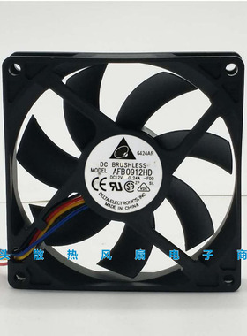 台达9CM 9020 12V 0.24A双滚珠机箱散热风扇 AFB0912HD 90*90*20M