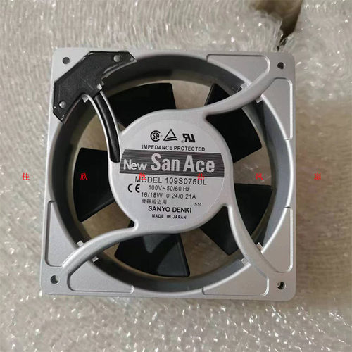 109S075UL 100V 18/16W原装三洋SANYO 120*120*38 109S078UL风机