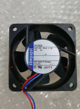 西德EBMPAPST TYP 614NGN 6025 6CM 24V 2.1W 0.09A高端设备风扇