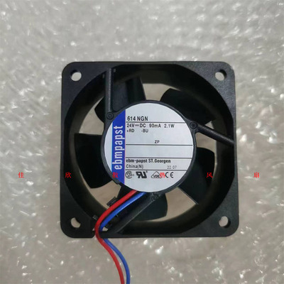 西德EBMPAPST TYP 614NGN 6025 6CM 24V 2.1W 0.09A高端设备风扇