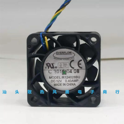 正品EVERFLOW 4028 R124028BU 12V 0.40AMP 4CM/厘米 PWM控速风扇