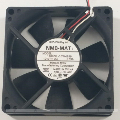 NMB 3108NL-05W-B59 24V 0.19A 8CM 8020 变频器机箱静音散热风扇