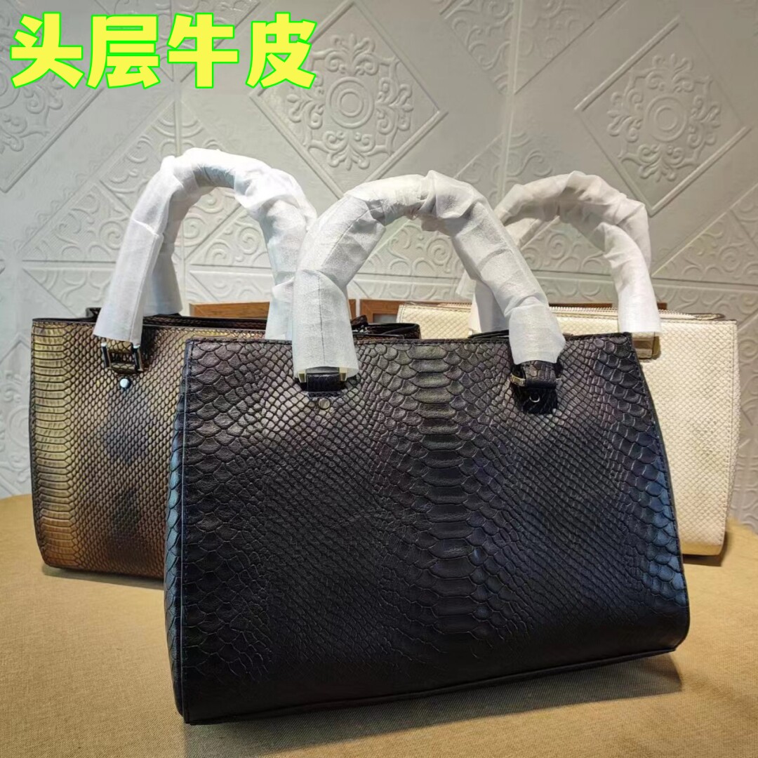 外贸出口订单新品真皮女包夏季百搭头层牛皮女手提单肩枕头包大包