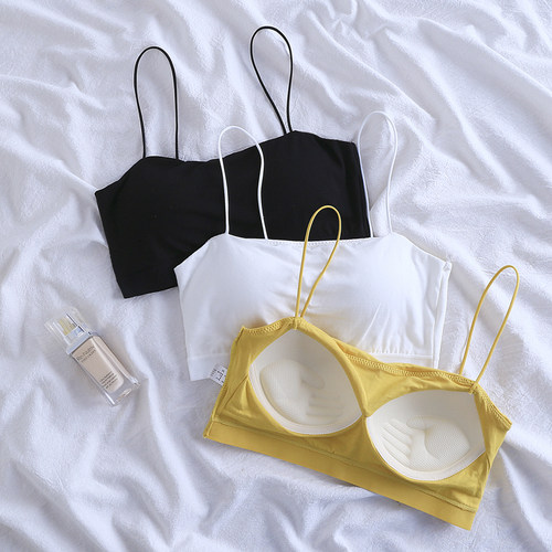 超细肩带带垫薄款美背吊带背心