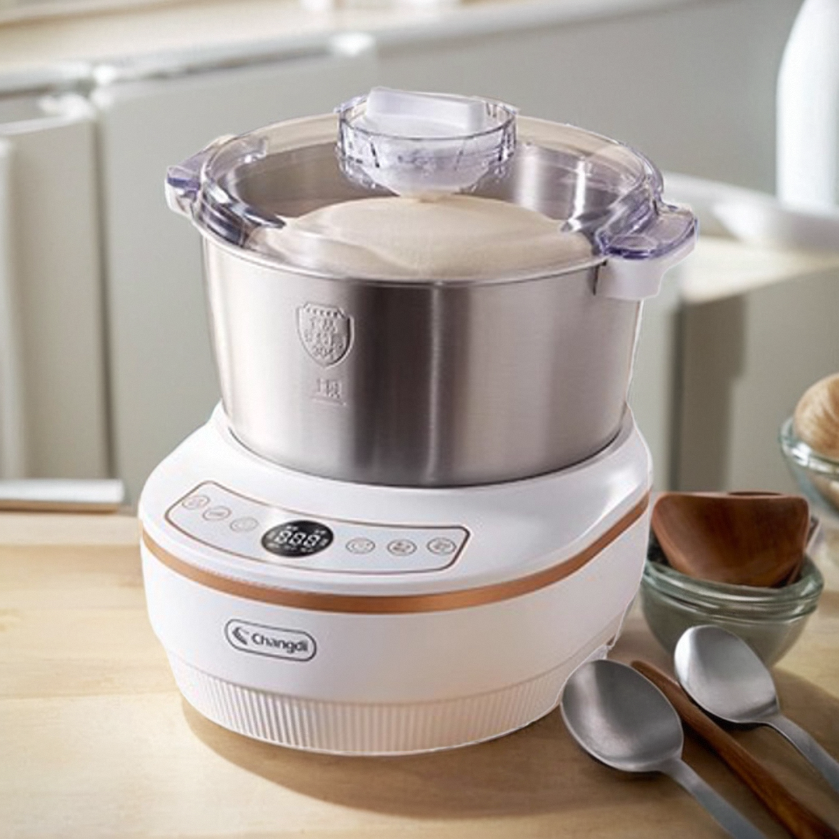 长帝HE501和面机家用小型全自动揉面厨师机搅拌一体机打面机发酵