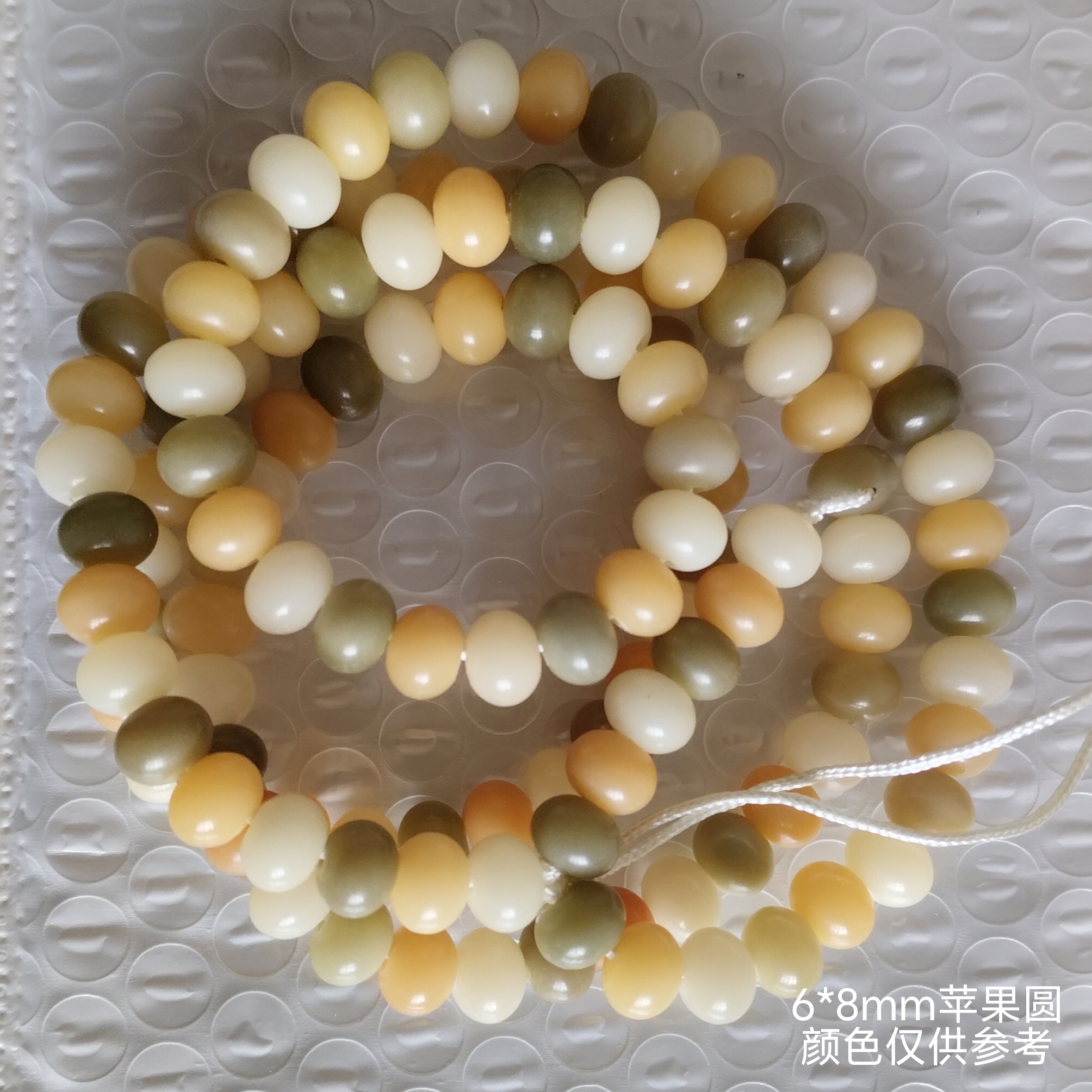 天然原色菩提根手串108颗苹果圆念珠项链文玩diy饰品配件