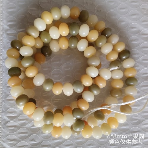 天然原色菩提根手串108颗苹果圆念珠项链文玩diy饰品配件