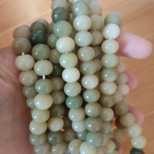 天然绿阴皮菩提根108颗手串文玩念珠苹果圆项链diy饰品配件