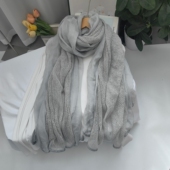 冬季 丝巾披肩围脖男 围巾女百搭浅灰色高级感保暖丝毛线拼接女长款