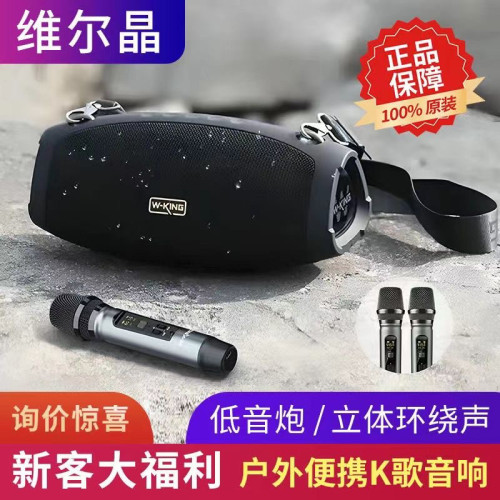 维尔晶(W-King)D10+ D20S便携式无线蓝牙音箱低音炮大功率K歌音箱