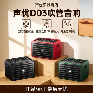 声优D03升级版便携防水电吹管二胡乐器专用户外K歌音箱蓝牙手提