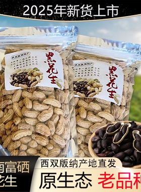 云南富晒黑花生带壳2025新鲜正宗原味甜紫皮黑皮老品种小粒包邮