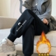 子秋冬季 高腰运裤 外穿显瘦时尚 加绒女裤 百搭休闲保暖羊羔绒哈伦裤