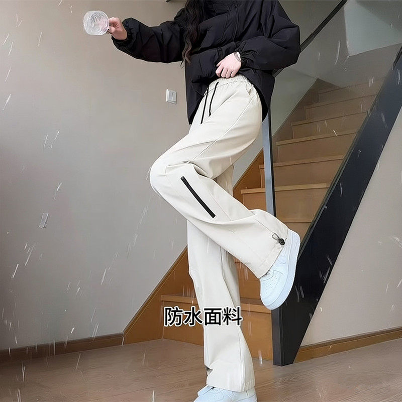 休闲裤子女款夏季薄款宽松工装运动裤百搭高腰显瘦防水冲锋裤潮流图片