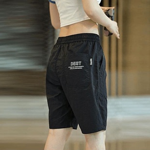 女士夏季 宽松显瘦阔腿五分裤 新款 休闲裤 工装 外贸尾货冰丝运动短裤