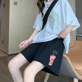 宽松直筒胖MM运动休闲阔腿中裤 五分短裤 潮 200斤夏季 韩版 大码 女装