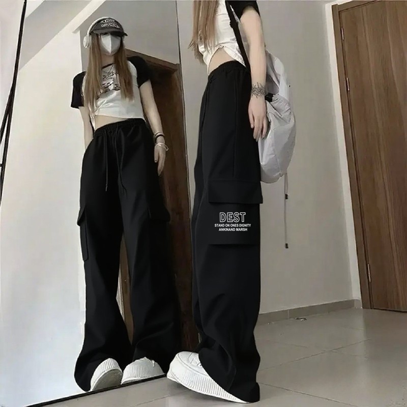 商场尾货清仓休闲裤子女款夏季新款直筒运动裤时尚百搭宽松工装裤