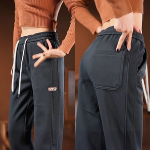 显瘦宽松百搭潮流运动裤 休闲裤 华夫格束脚裤 薄款 子女士2026春夏季