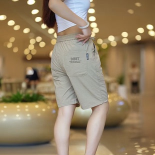 薄款 直筒中裤 冰丝速干休闲裤 运动短裤 阔腿五分裤 夏季 工装 女 子女款