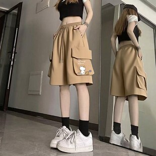 薄款 宽松运动裤 百搭时尚 清仓捡漏工装 直筒休闲裤 女夏季 中裤 五分裤