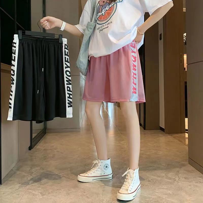 运动短裤女夏五分裤宽松ins潮外穿跑步休闲bf风学生中裤直筒港味