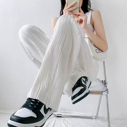 外贸尾货冰丝运动裤女夏季薄款宽松直筒裤显瘦休闲裤速干弹力长裤