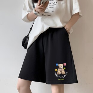 时尚 薄款 女士夏季 阔腿五分裤 显瘦学生直筒休闲裤 潮流爆款 运动短裤