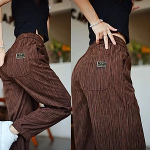 冰丝休闲裤女士2026春夏季薄款宽松直筒裤弹力百搭爆款潮流运动裤