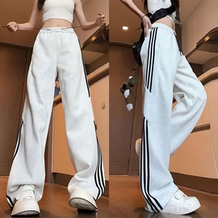 美式休闲裤子女款春夏季薄款宽松直筒裤2026新款潮流高腰显瘦长裤