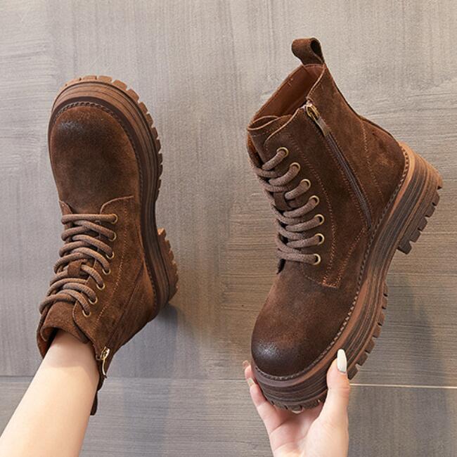 莱咖隐形内增高8厘米马丁靴