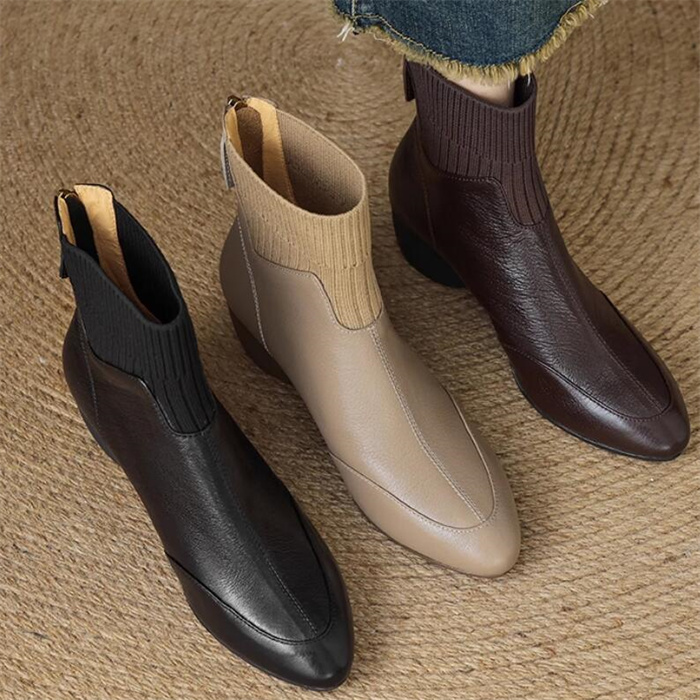 隐形内增高8厘米莱咖坡跟时装靴