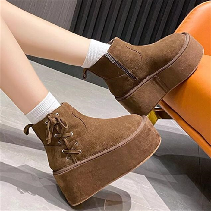 隐形内增高10厘米莱咖坡跟雪地靴