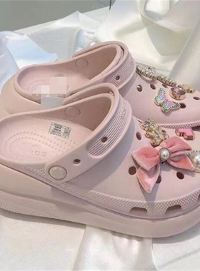 2025夏季新款隐形增高6厘米包头EVC洞洞厚底防滑坡跟凉鞋拖鞋B205