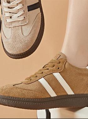 2026春新款隐形内增高7厘米 真皮圆头系带厚底休闲运动板鞋女A570