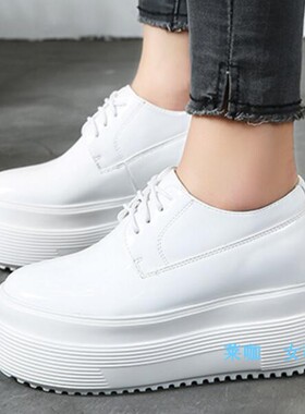 新春款隐形内增高11厘米 舒适防水台 漆皮 浅口系带莱咖女鞋5800K