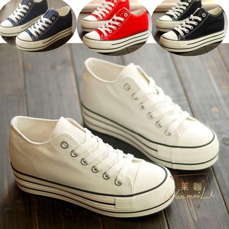 2019年秋款隐形内增高6厘米 休闲舒适 莱咖 系带 帆布 女鞋2837|ruв категории Женская обувь, низкий чистка - от Buy2taobao.com для оказания профессиональной услуги покупки агента Taobao