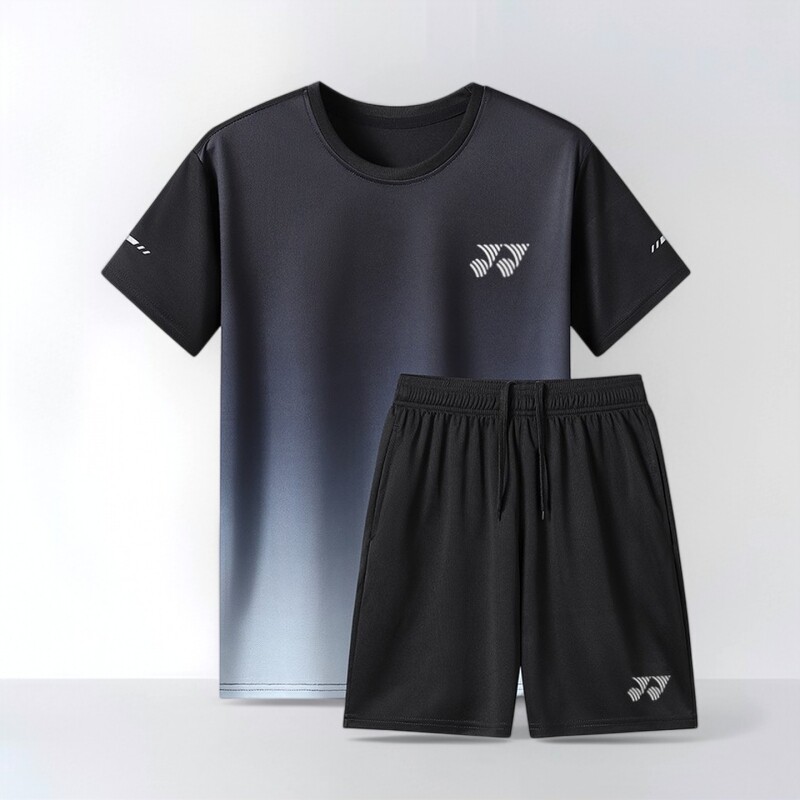 速干透气羽毛球服短袖短裤男女款T恤跑步服团体训练比赛运动套装