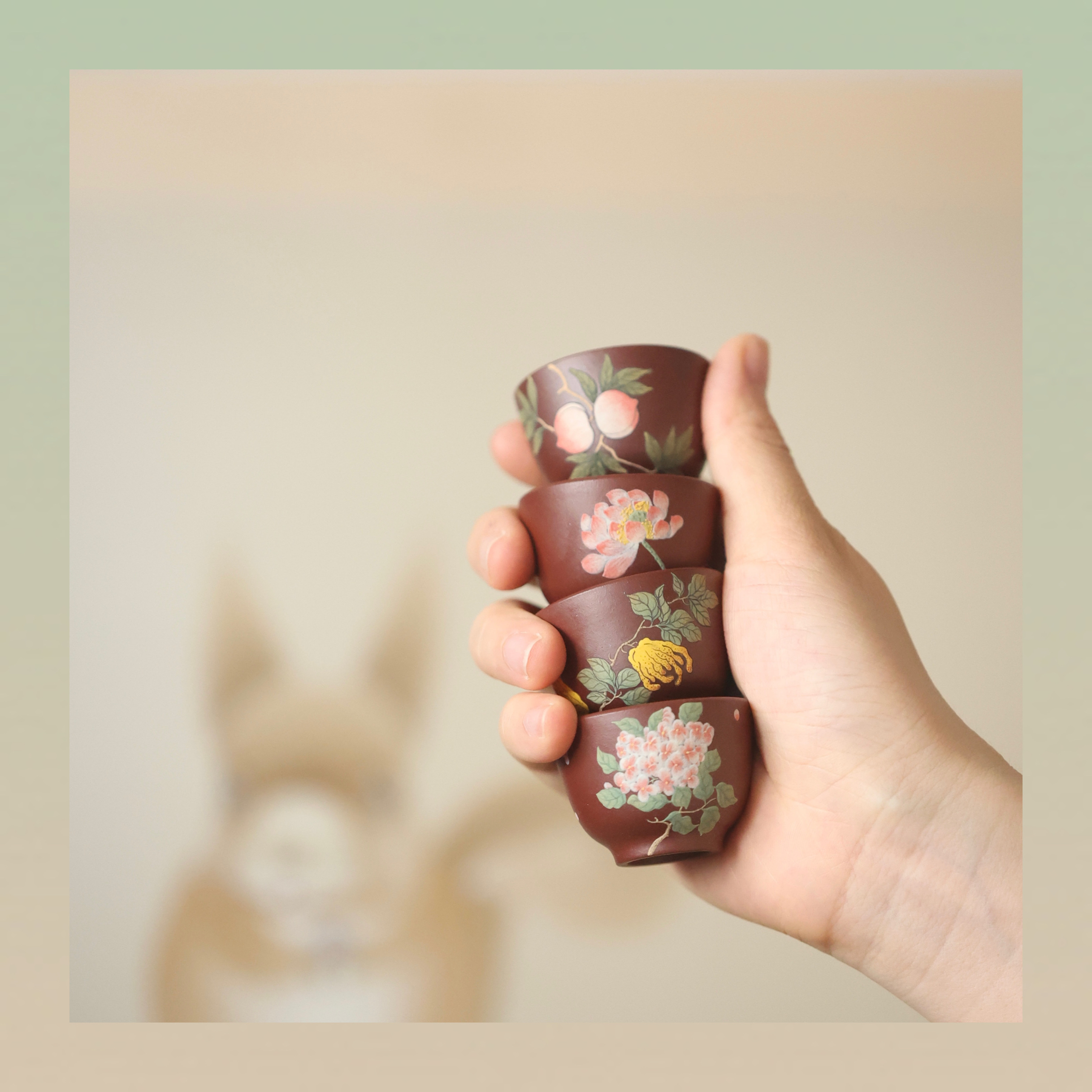 南街壶娘 超迷你主人杯 玩具杯拇指精致泥绘紫砂原矿紫泥茶器礼品