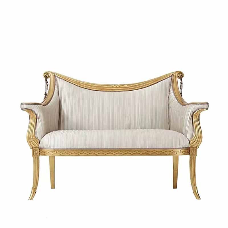 欧式实木雕花客厅阳台休闲双人沙发英式新古典贵妃躺椅法式床尾凳