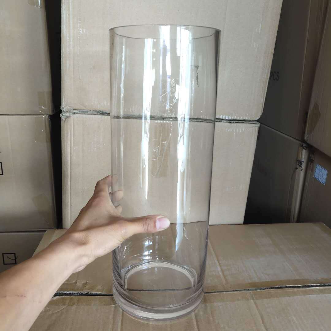 透明大号圆柱形玻璃直筒花瓶小号杯子高花瓶圆筒圆形粗筒水培花瓶